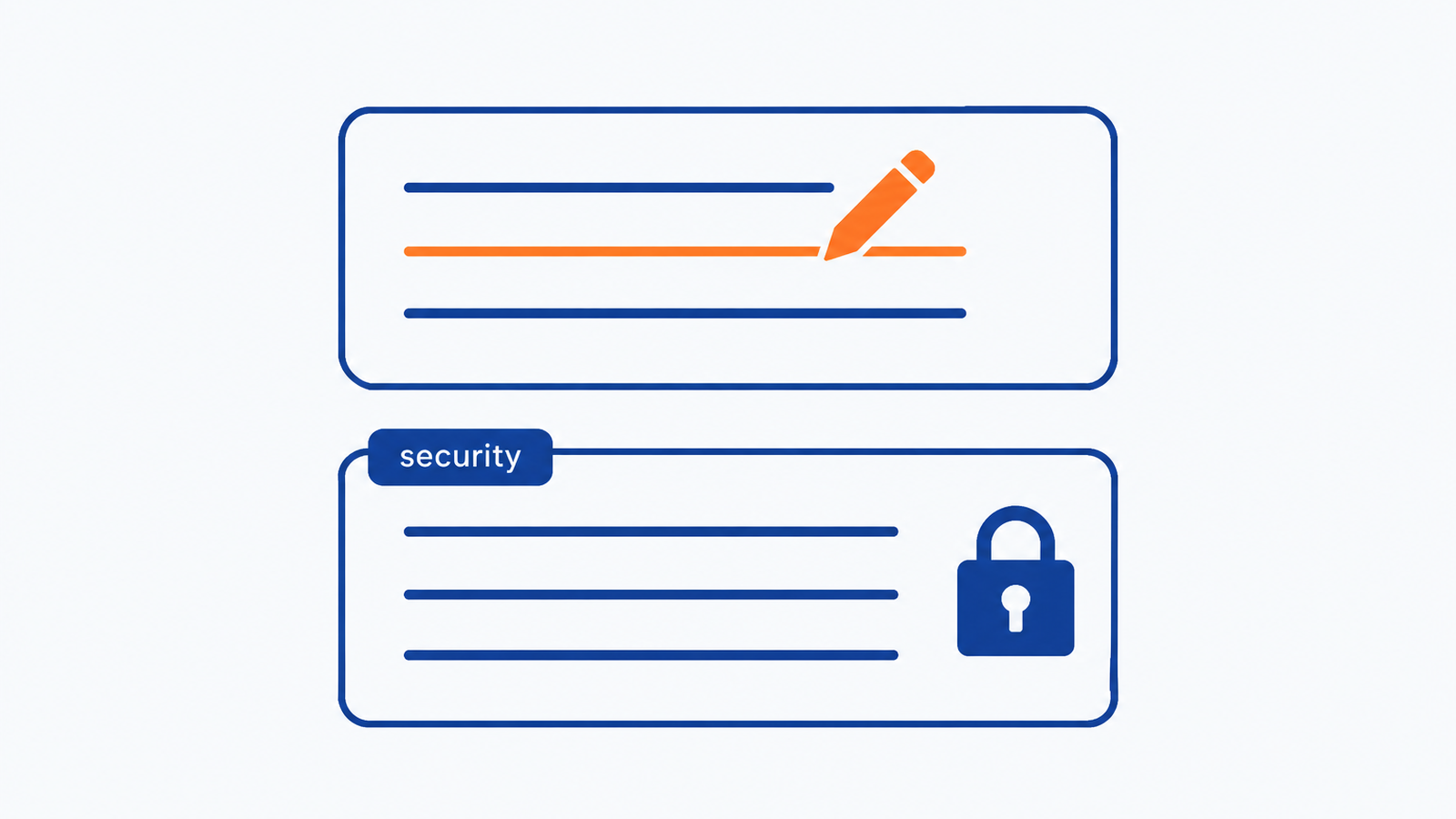 通常のリポジトリ行だけを書き換え、securityの行は鍵をかけて触らないことを示す図
